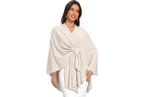 LuckyBelle Shawl Wraps for Women Cross Front Poncho Sweater Knitted Cape Soft Warm Elegant for Fall Winter Spring Wedding
