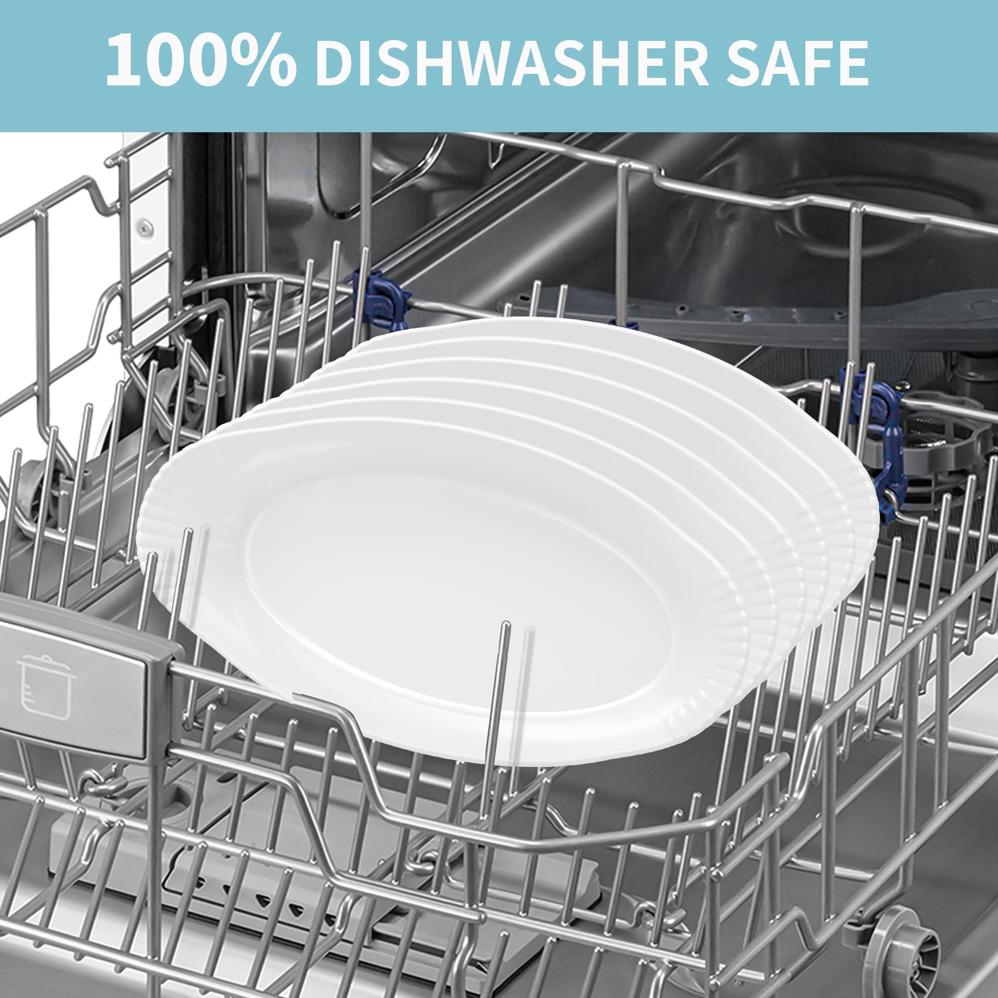 NJCharms Oval Au Gratin Baking Dishes for Oven Safe and Microwave Cooking, White Porcelain Small Mini Casserole Dish, 9 Inch, Set of 6