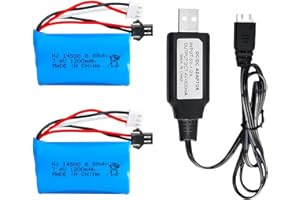 HHZ 2 pcs 7.4V 1200mAh 5C Li-on Battery SM-2P Plug for Airsoft Gun Water Ball Gun Battery Gel Blaster