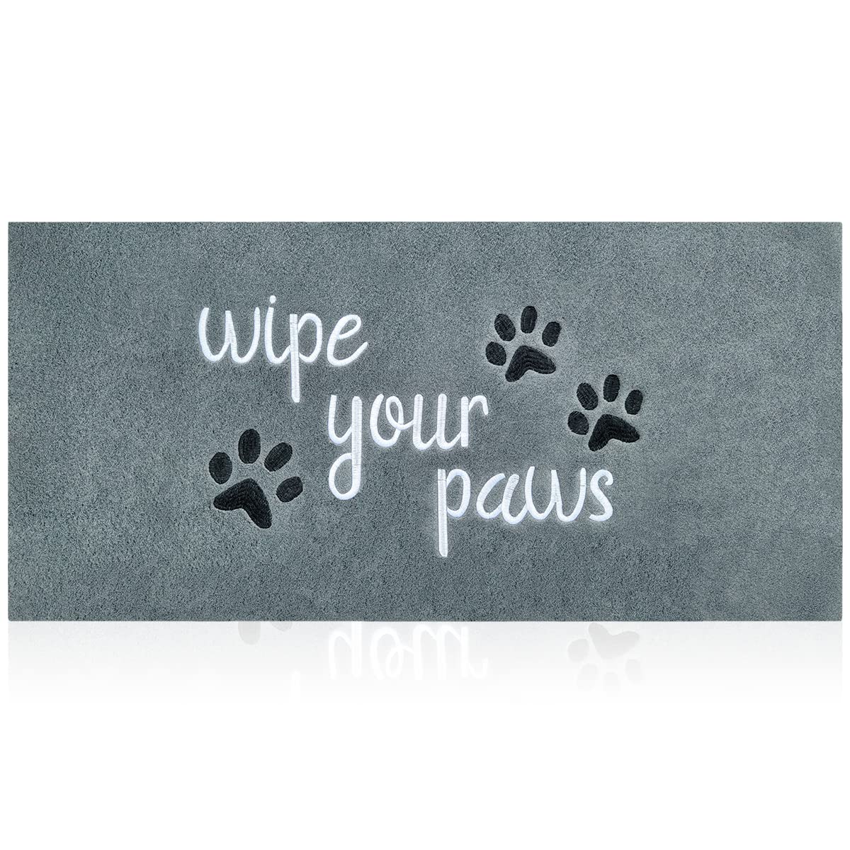 HLFMVWE Large Welcome Mat for Front Door Home Entrance Funny Doormat Wipe Your Paws Mat Outside Door Mats for Indoor Outdoor with Non Slip, Light Grey 120x 45 cm