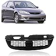 CarPartsDepot Front Black Grille Assembly Grill Honeycomb Style Insert Fits For Honda Civic Coupe 2-Door 2004-2005 HO1200165 71121S5PA02