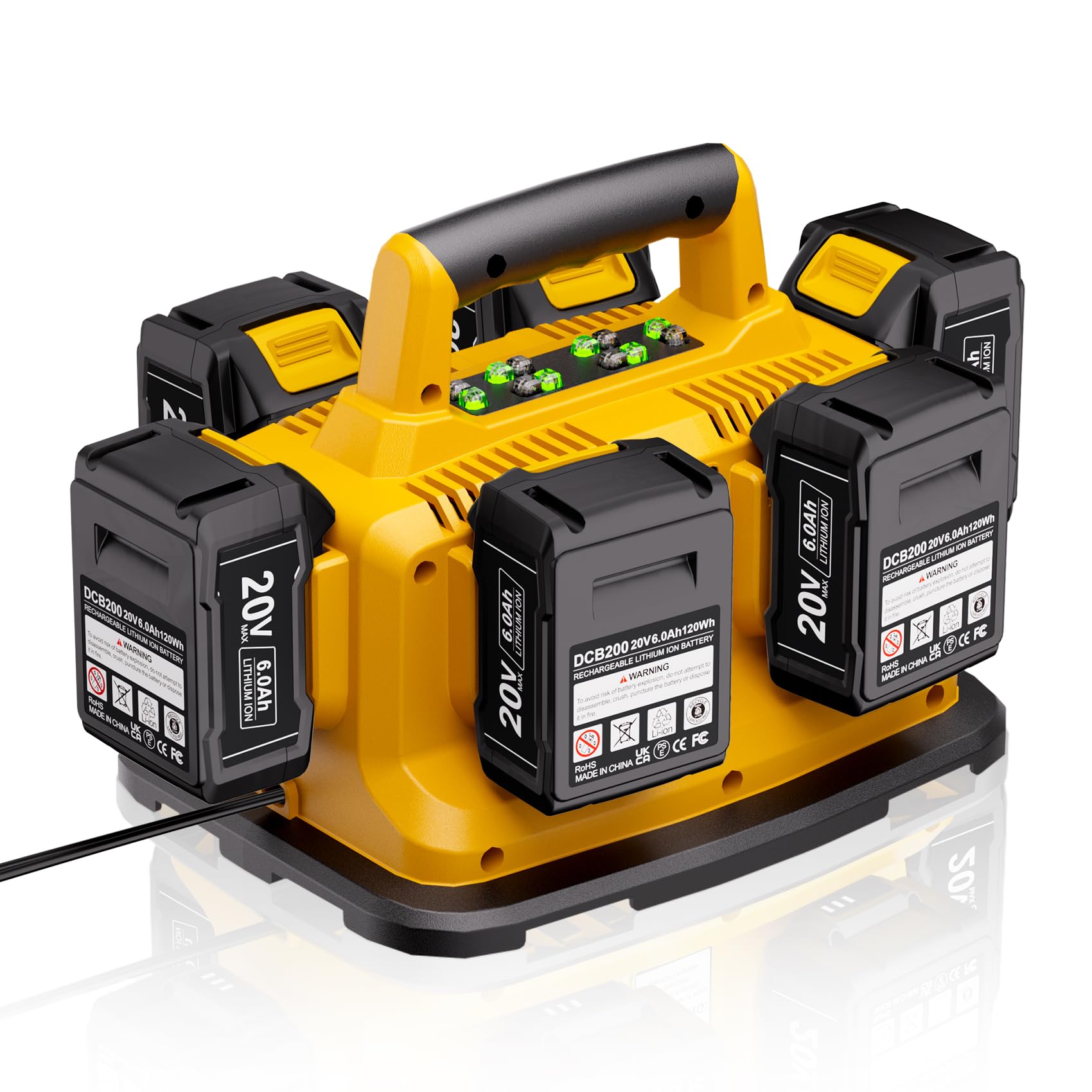Photo 1 of ?Simultaneously Charging | Rapid? 6 Ports Replacement for Dewalt 20V Max Battery Charger DCB104 DCB118 DCB1112, Charger Station Compatible with Dewalt 20Volt and 60Volt Battery(No Battery Included)