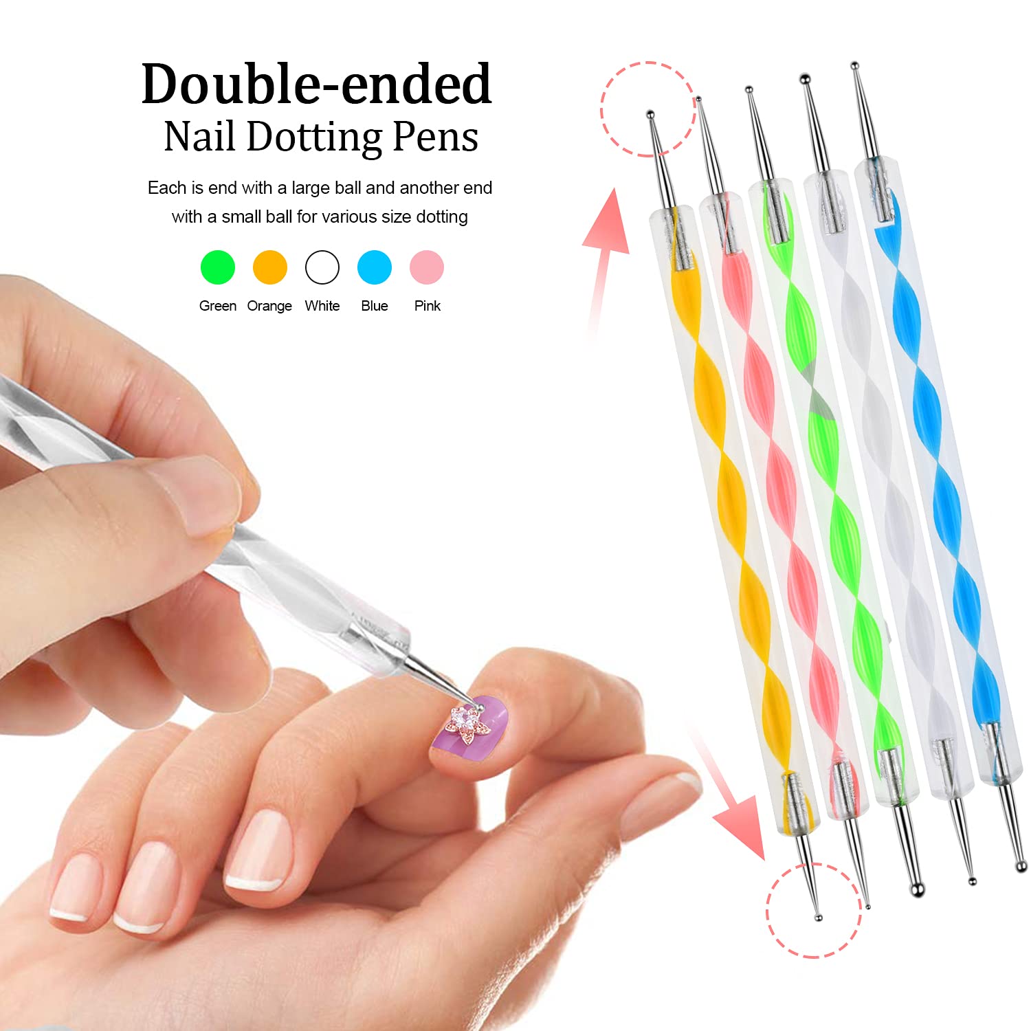 MENOLY Nail Art Supplies, 12 in 1 Nail Art Kit with Nail Tranfer Stickers Nail Brushes Nail Dotting Pens Round Shell Stickers Glitter Powder Nail sequins Nail Rhinestones, Nail DIY Design for Girls : Beauty