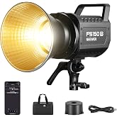 NEEWER FS150B LED Video Light with 2.4G/APP Control, 130W Bi Color | COB Silent Photography Continuous Output Lighting, 4 Dimming, 72000lux/1m, 2700K-6500K, CRI97+, 12 Effects, Bowens Mount