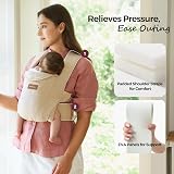 Momcozy Newborn Carrier 0-12M 3.2-11.3kg Cotton Khaki Waist 64-127cm view 5