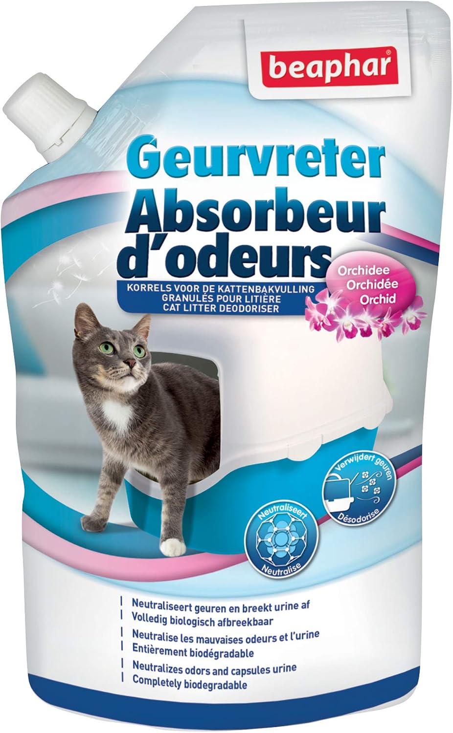 Beaphar Odour Absorber in granulated/Orchid Scent Cat Litter, 400 g, 400 g (Pack of 1)