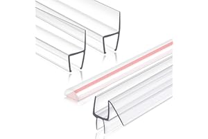 EAISMON Frameless Shower Door Seal Set, 4 Pack x 78" HDM Glass Shower Door Bottom Seal Side Seal Strip Door Sweep for 3/8" Glass, Ultra-Clear Polycarbonate, Stop Shower Leaks Create a Water Barrier
