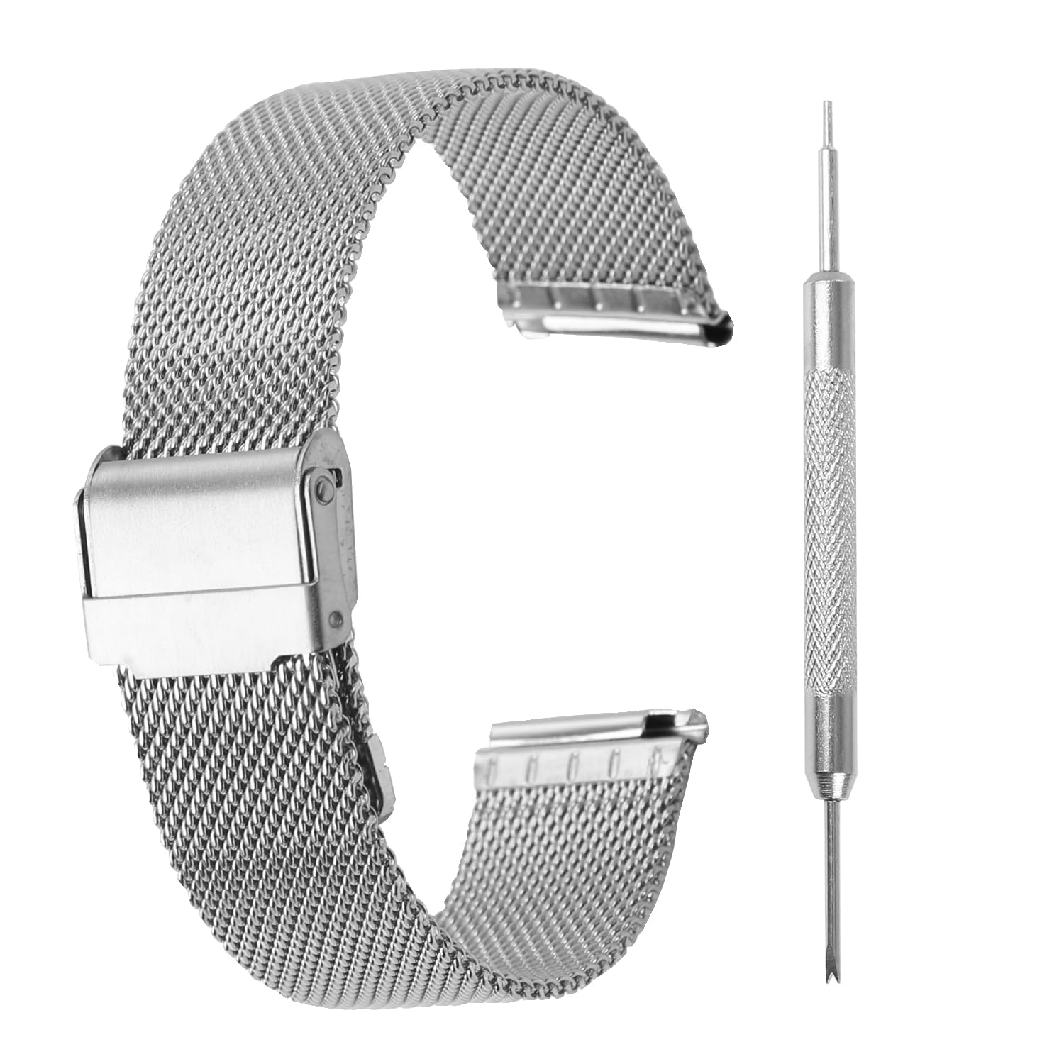 Winfox Stainless Steel Mesh Watch Band for Men