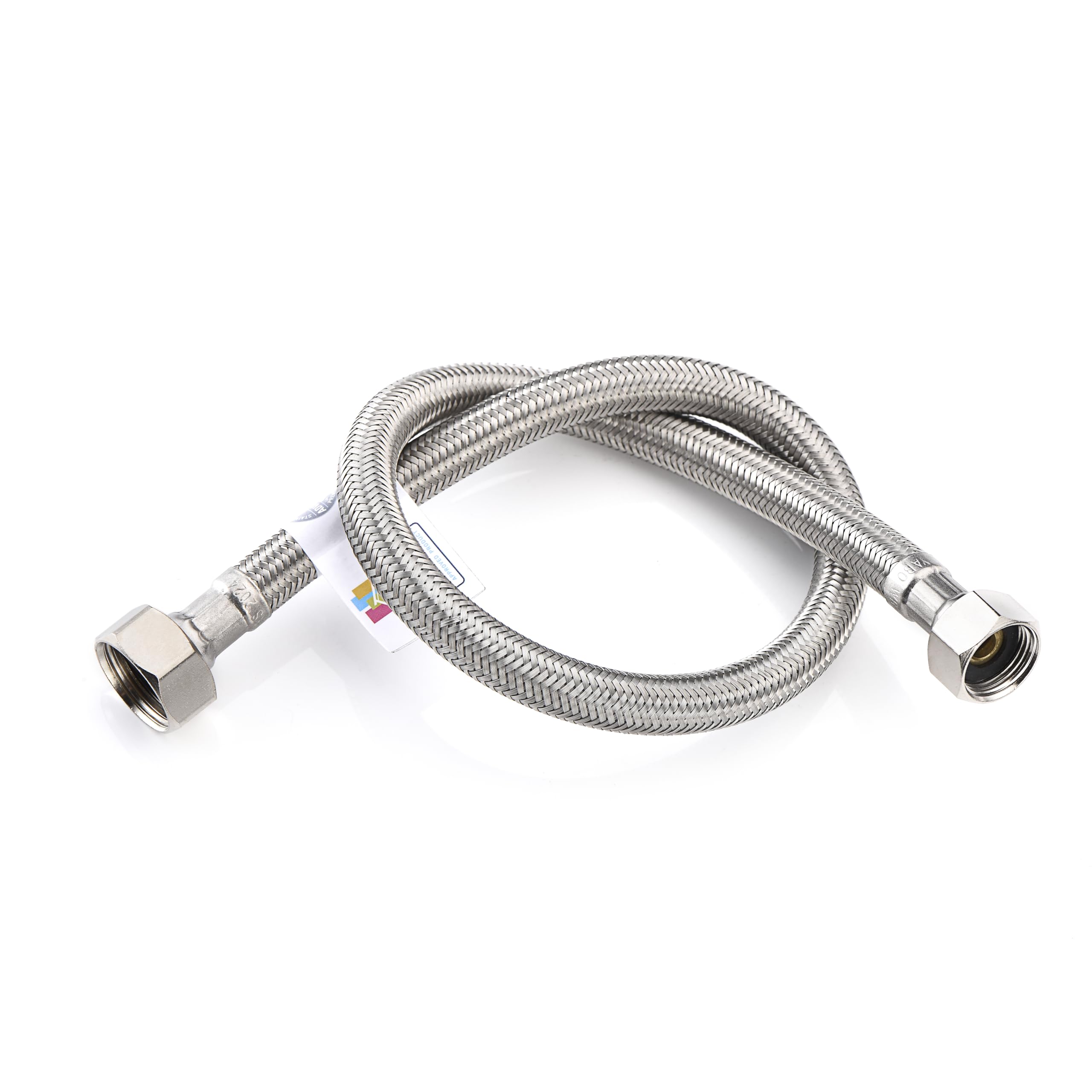 Home Range 500mm WRAS Approved 3/8 x 1/2 |2 Lengths| Flexi Flexible Connector Hose Pipe Stainless Steel Braided Pipe Connector with 1/2" Female BSP to 3/8" Female BSP, 10 Bar Pressure, 90°C Temp