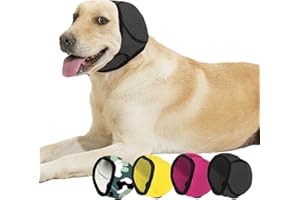 BAMY Swimming Waterproof Dog Ear Cups Calming Large Dog Ears Cover Shower Cap for Ear Protection for Bath for Grooming (Gray,