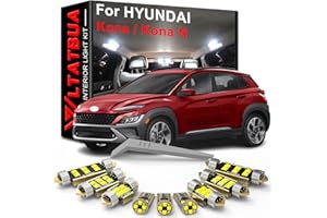 LED Interior Light Kit Package Replacement for HYUNDAI Kona 2018 2019 2020 2021 2022 2023, Super Bright 6000K White Bulbs + I