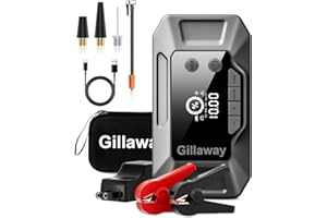 GILLAWAY Q11 4500A Car Jump Starter with Air Compressor Combo 150PSI, Portable Car Battery Jump Starter Battery Pack (10L Gas/8.0L Diesel), QC 3.0 Charger Power Bank Starter Tire Inflator