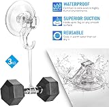 Quntis Suction Hooks 6 Pack Heavy Duty 3kg Transparent Shower Hanger view 2