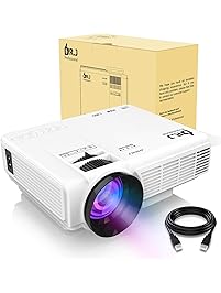 DR.J (2018 Upgraded) 4Inch Mini Projector with 170" Display - 40,000 Hour LED Full HD Video Projector 1080P Supported, Works with Amazon Fire TV Stick, HDMI,VGA,USB,AV,SD for Home Theater