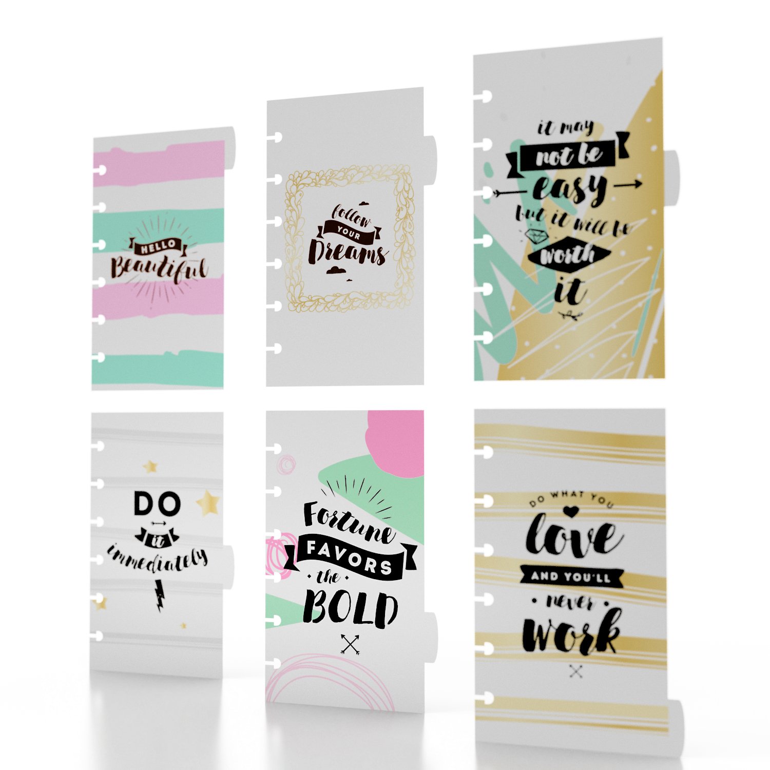 Discagenda Hello Beautiful Polypropylene Planner Personal Organizer Dividers (Disc Binding, Personal)