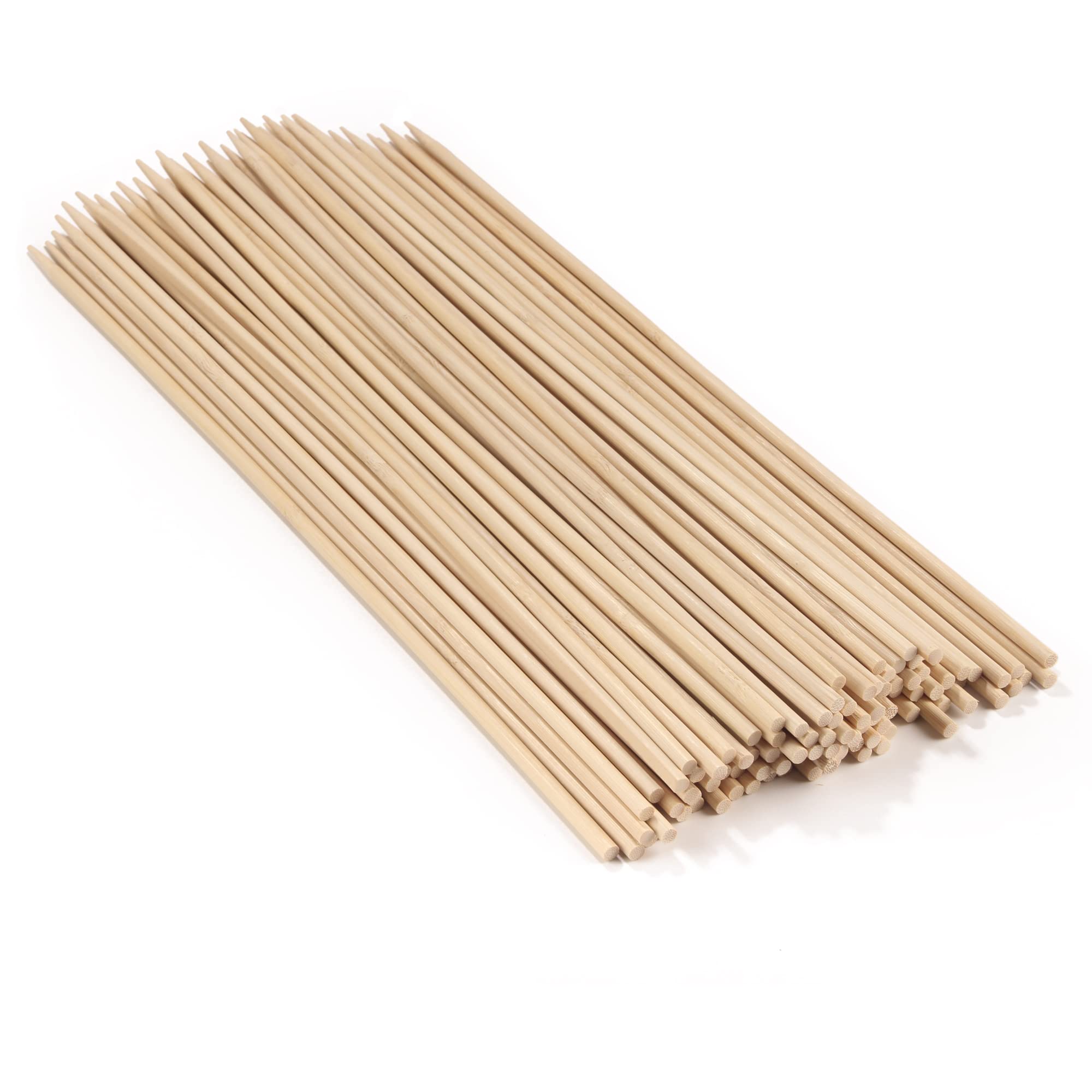 BambooMN - 5mm Semi-Point Multipurpose Tornado Potato Bamboo Skewers - 15" (38cm) - 100 Pieces