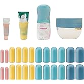 24 Pack Multi Sizes Silicone Bottle Covers Travel Essentials for Women, 2025 Cruise Ship Essentials, Travel Size Toiletries,T