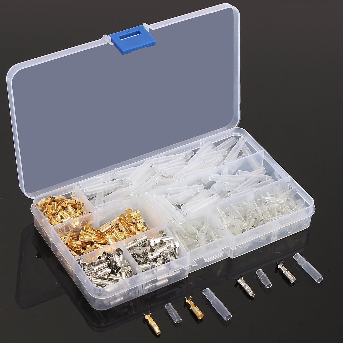 DollaTek 100 works 3.9mm Brass Bullet Terminals Wire Connector Insulation Covers with Case for Car Truck Motorcycle Quad Bike - Image 3
