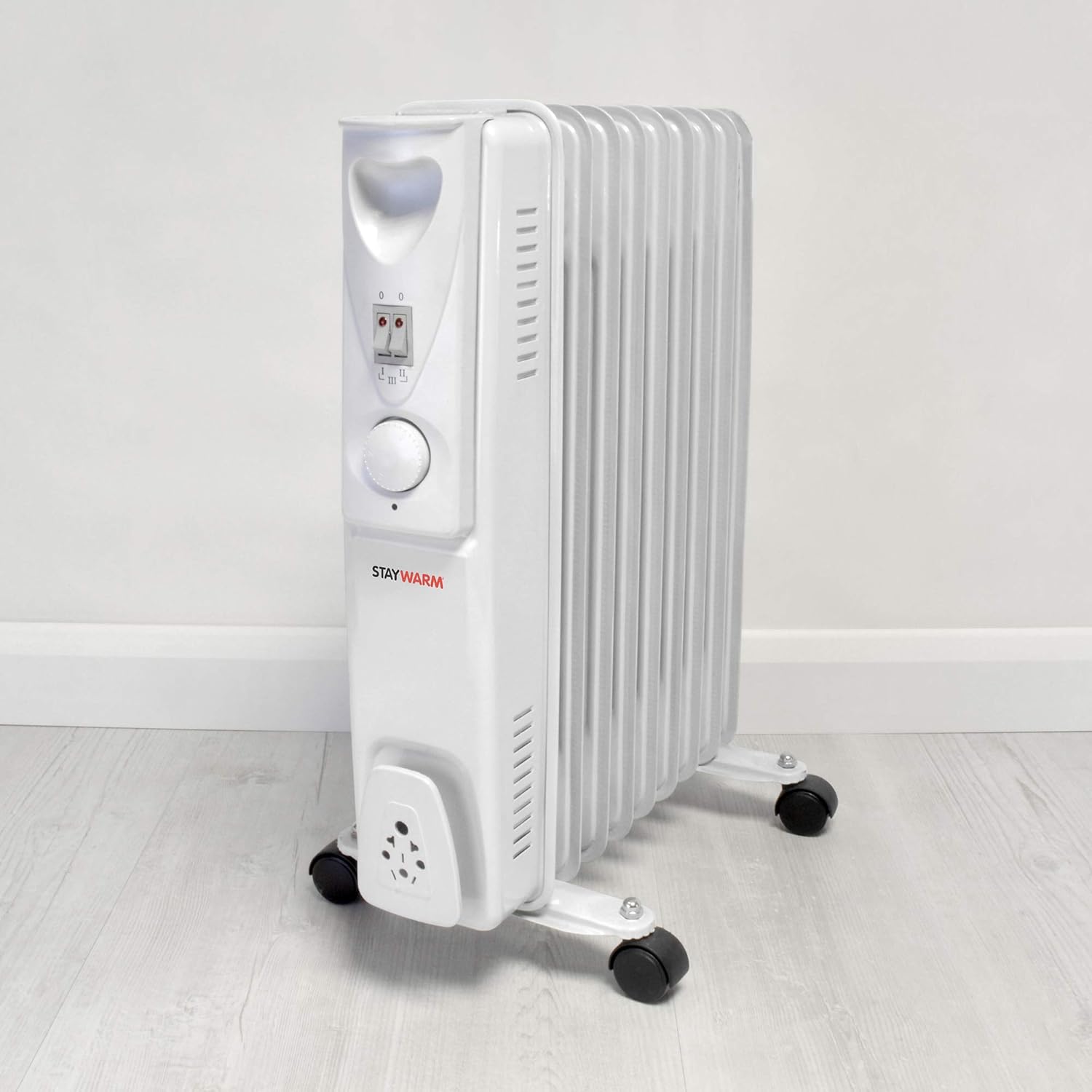 STAYWARM 2000w 9 Fin Oil Radiator with 3 Heat Settings / Variable Thermostat / Frost Watch Protection - F2603GR - Grey - Image 3