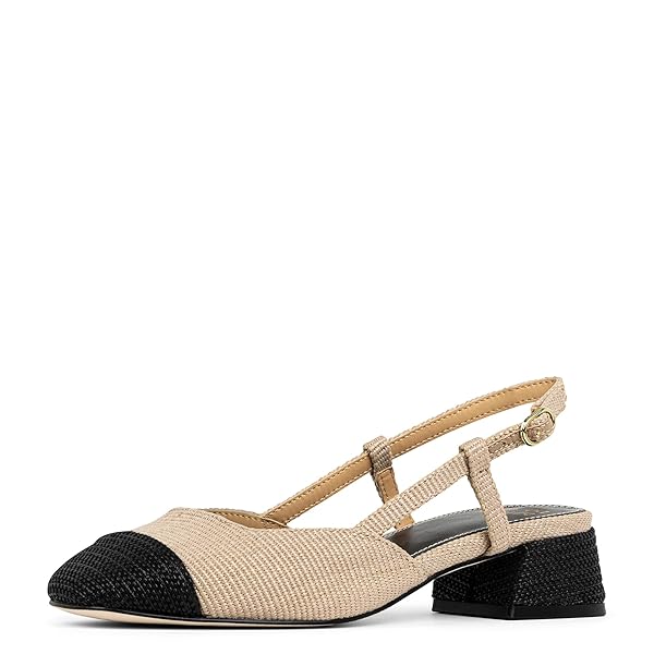 DONALD PLINER WOMENS REVAL RAFFIA, SAND/BLACK 6.5