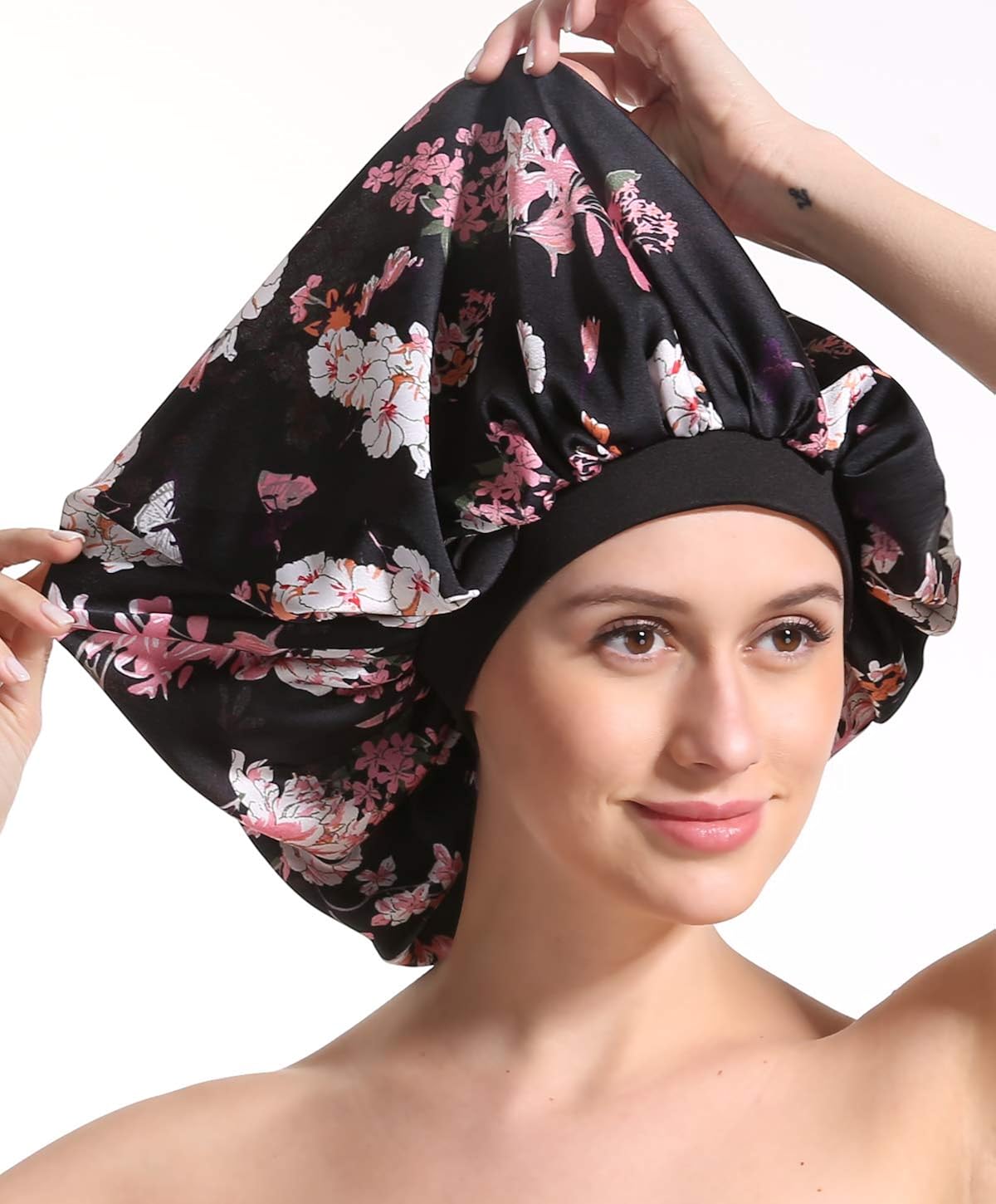 Satin Silk Bonnet Sleep Cap - Printing Soft Extra Large Wide Band S Women Night Hat For Long Curly Natural Hair Cap Salon Silk Scarf Chemo Patient Slouch Slouchy, Christmas Santa Day Gifts For Women at  Women’s Clothing store