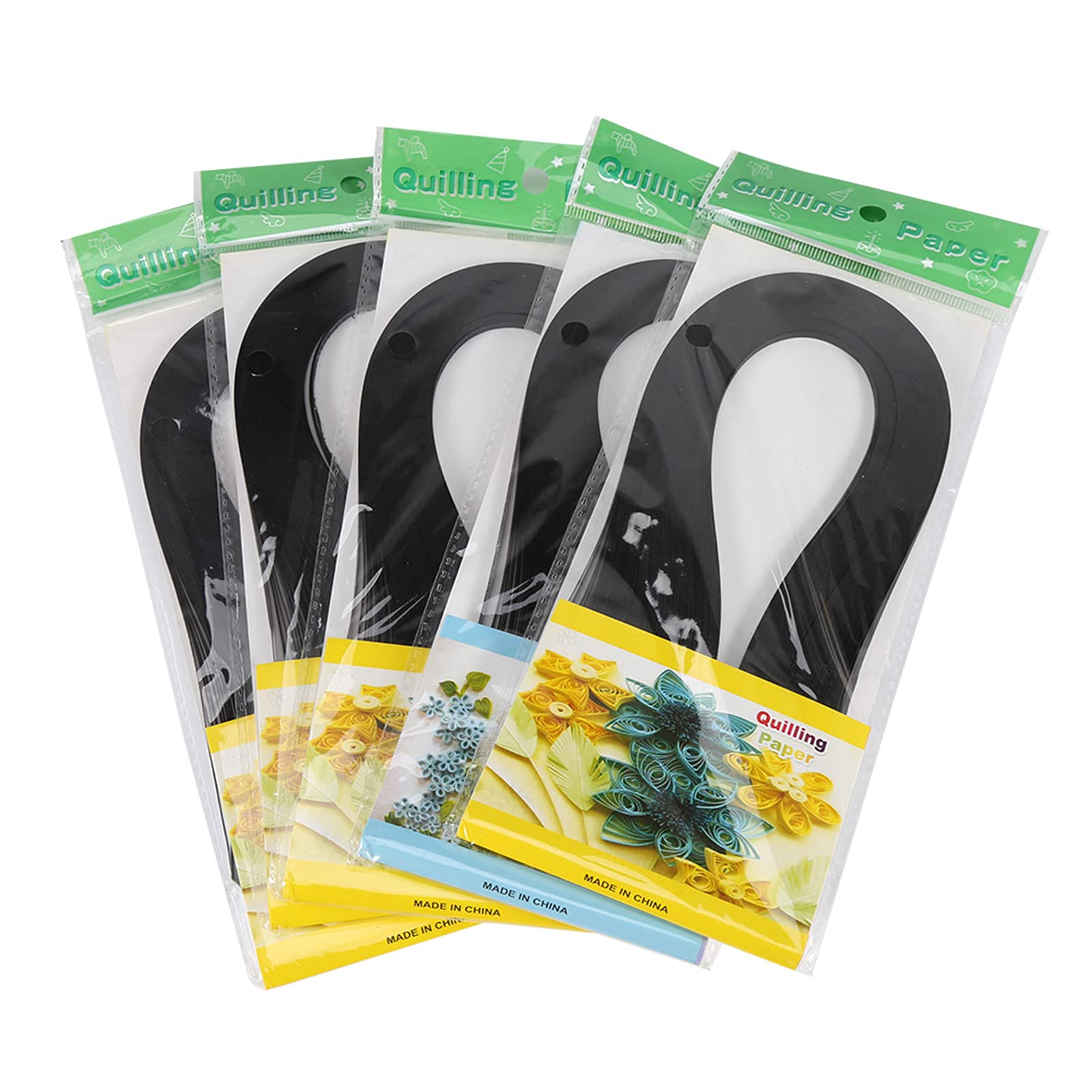 600 Strips Black Quilling Paper 3mm Wide - DIY Origami Crafting Strips for Decorative Art Projects