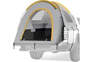 YORIN Truck Bed Tent 6.5 ft Truck Tents for Camping with Removable Rainfly, Pickup Truck Tent PU2000mm Waterproof Coating, 210D Oxford Fabric, Aluminum Alloy Bracket - Carry Bag Included