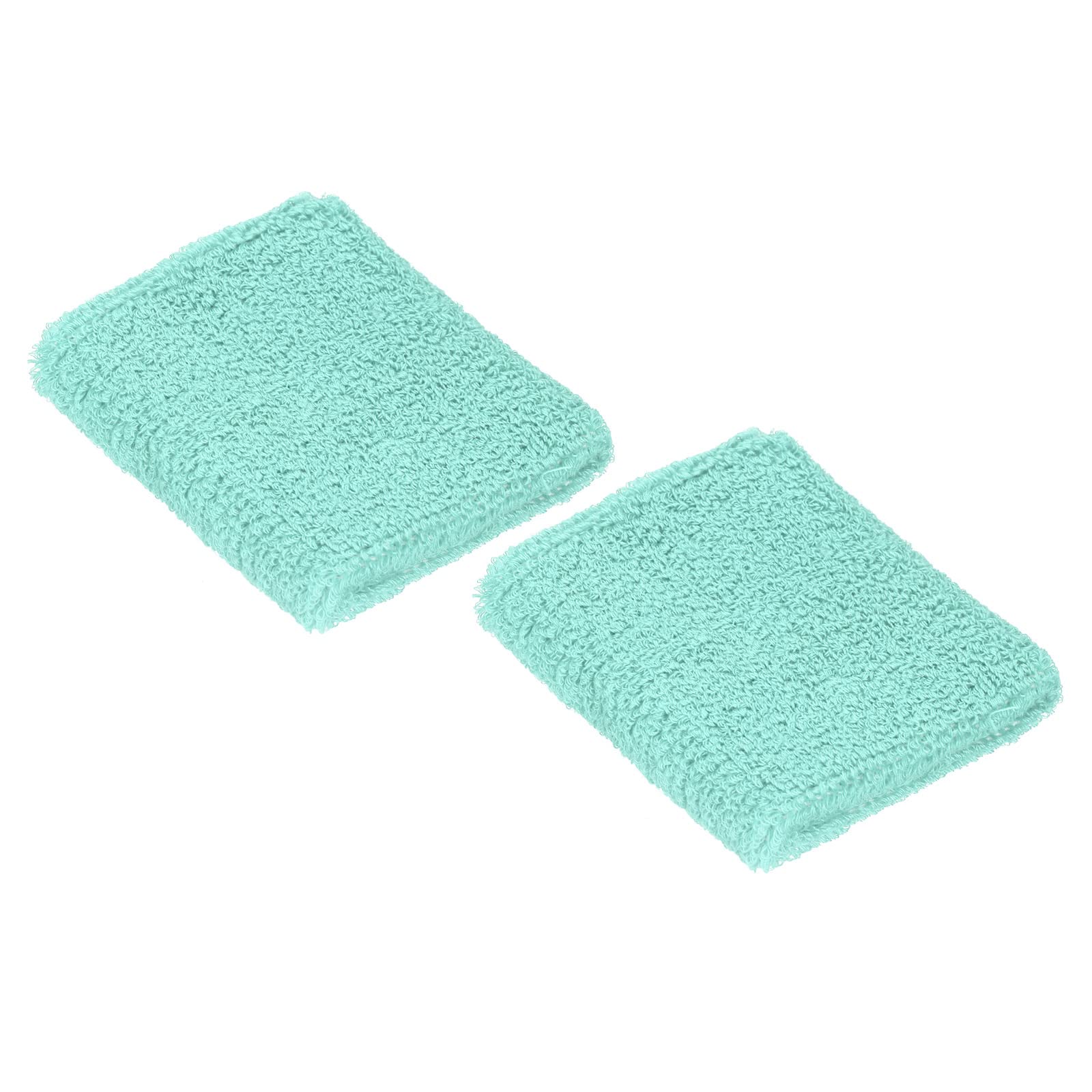 PATIKIL Sports Wristbands 8x8cm, 2 Pack Cotton Terry Cloth Absorbent Sweatband for Tennis Basketball Working Out Athletic Running, Sky Blue