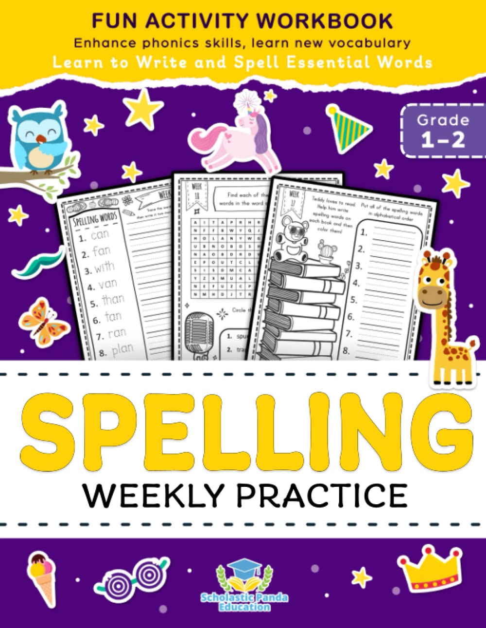 amazon com spelling weekly practice for 1st 2nd grade learn to write and spell essential words ages 6 8 kindergarten workbook 1st grade workbook and 2nd worksheets elementary books for