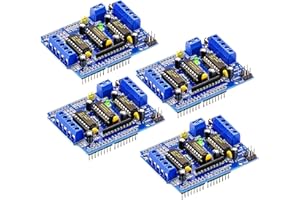 DaFuRui 4Pack L293D Stepper Motor， DC Motor Drive Shield Stepper Motor Drive Shield Expansion Board Electric Control Panels Compatible with Arduino