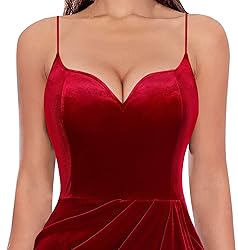 VFSHOW Womens 2025 Winter Velvet Formal Prom Maxi