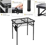 REDCAMP Folding BBQ Table 60x40cm 3-Height Aluminum Portable Stand Black view 6