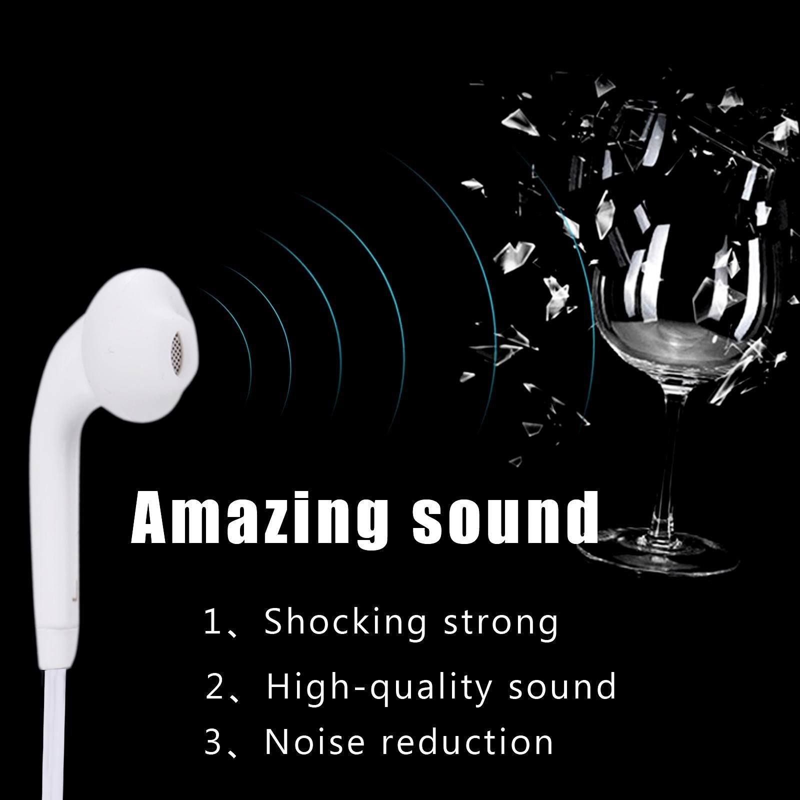 Cnlinkco New Earphone for Smartphone, 3.5mm White Android Earphone with Mic and Volume Control