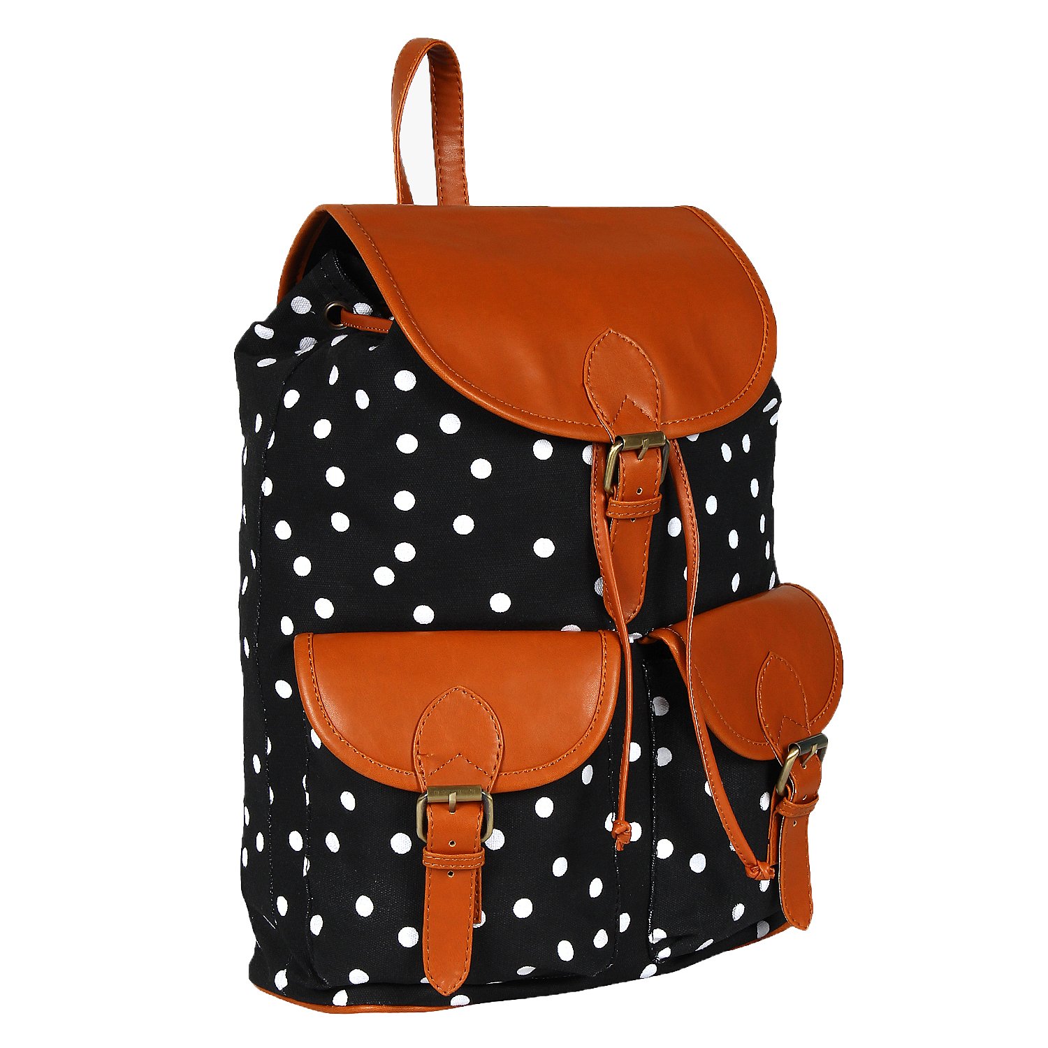 lychee bags canvas/pu debbie backpack for girls (black)