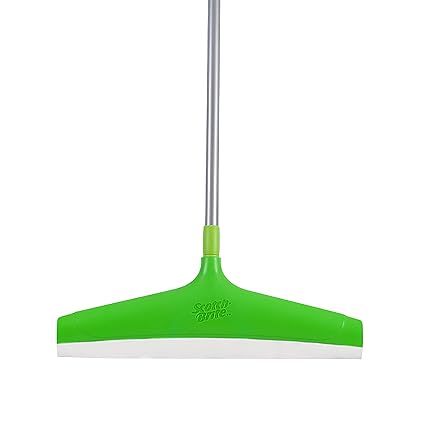Scotch-Brite Plastic Floor Squeegee Wiper -with telescopic handle (Green/Silver)