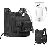 Hydration Backpack with 2L Water Bladder, Running Vest for Women Men | 6-Pocket Layout Breathable Lightweight Water Backpack for Hiking, Cycling, Reflective Strips, Emergency Whistle