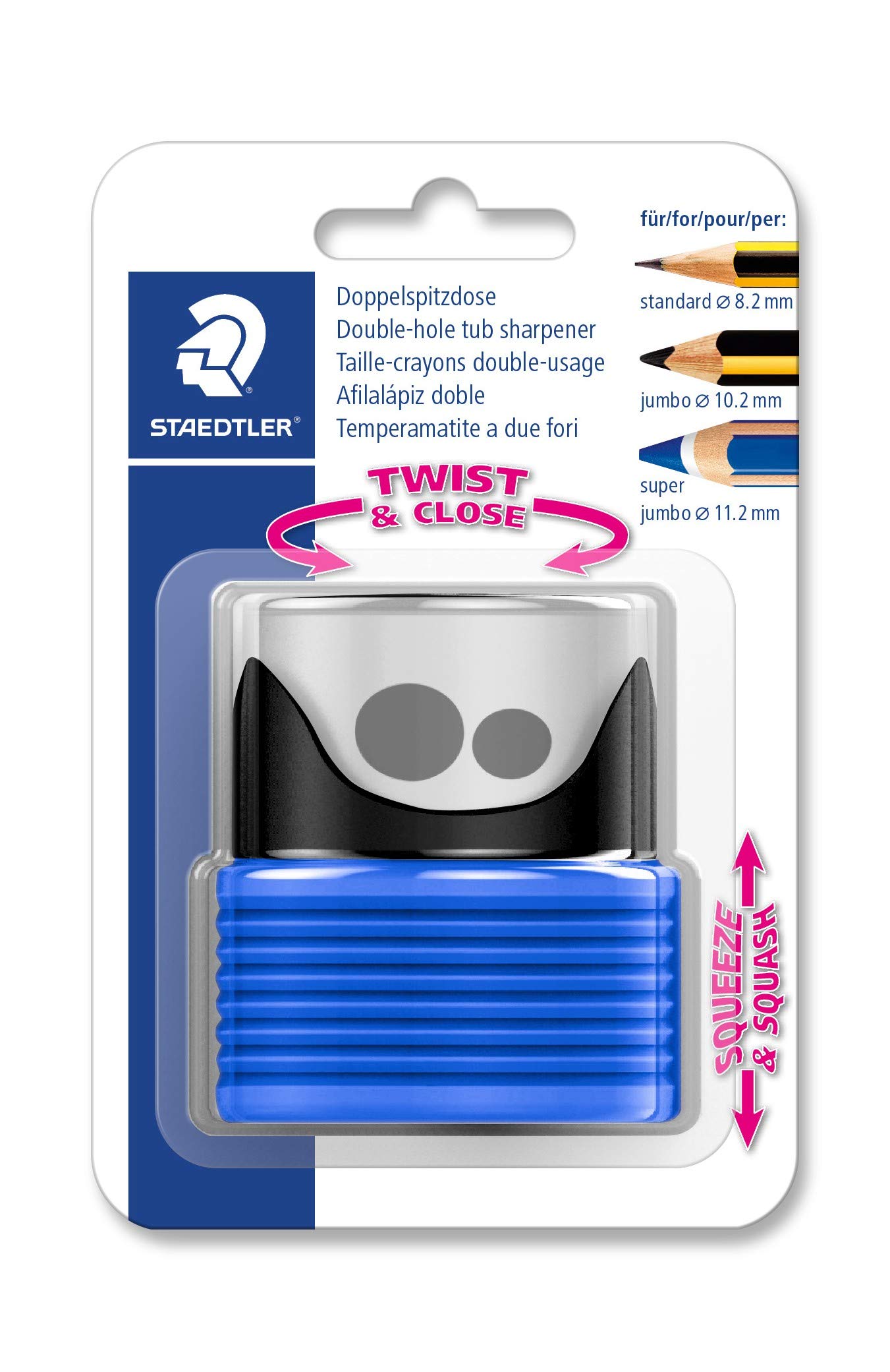 STAEDTLER 513007BK-3 Double Hole Bath Sharpener Blue