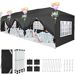 TOOLUCK Canopy 10x30 Pop Up Canopy Tent with 8