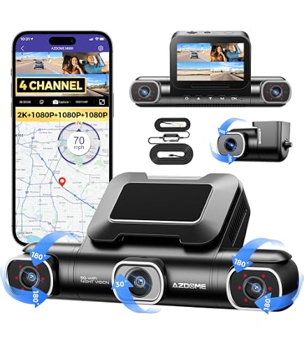 Amazon.com: AZDOME M660 4CH Dash Cam with OBD Hardwire Kit for 24