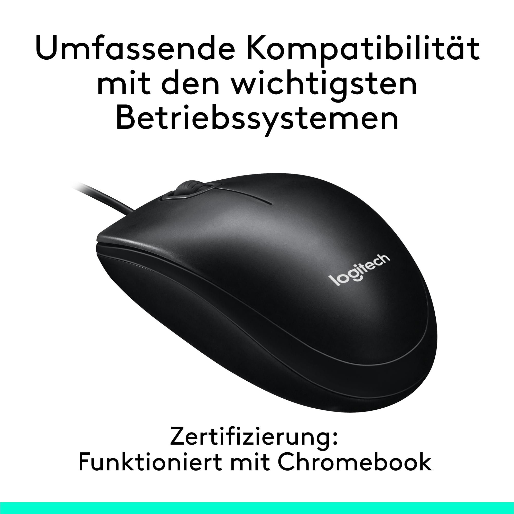 Logitech M100 Kabelgebundene USB-Maus, 3 Tasten, 1000 DPI Optical Tracking, Für Links- und Rechtshänder, Kompatibel mit PC, Mac, Laptop - Grau 5