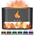 YALEDI Essential Oil Diffuser, Fireplace Fire Flame Aromatherapy Diffuser, 250ml Himalayan Salt Lamp Scent Diffuser, Cool Mist Humidifier with 7 Colors Light, Timer & Auto-Off for Home, Room (Black)