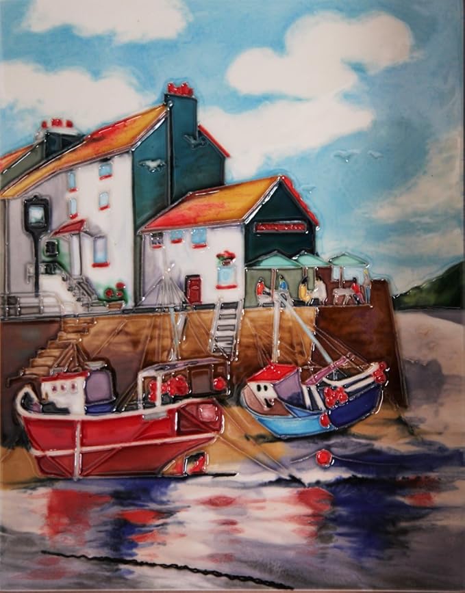 YHArts Handpainted, Handmade Ceramic Tile, Art Plaque, Multicolour