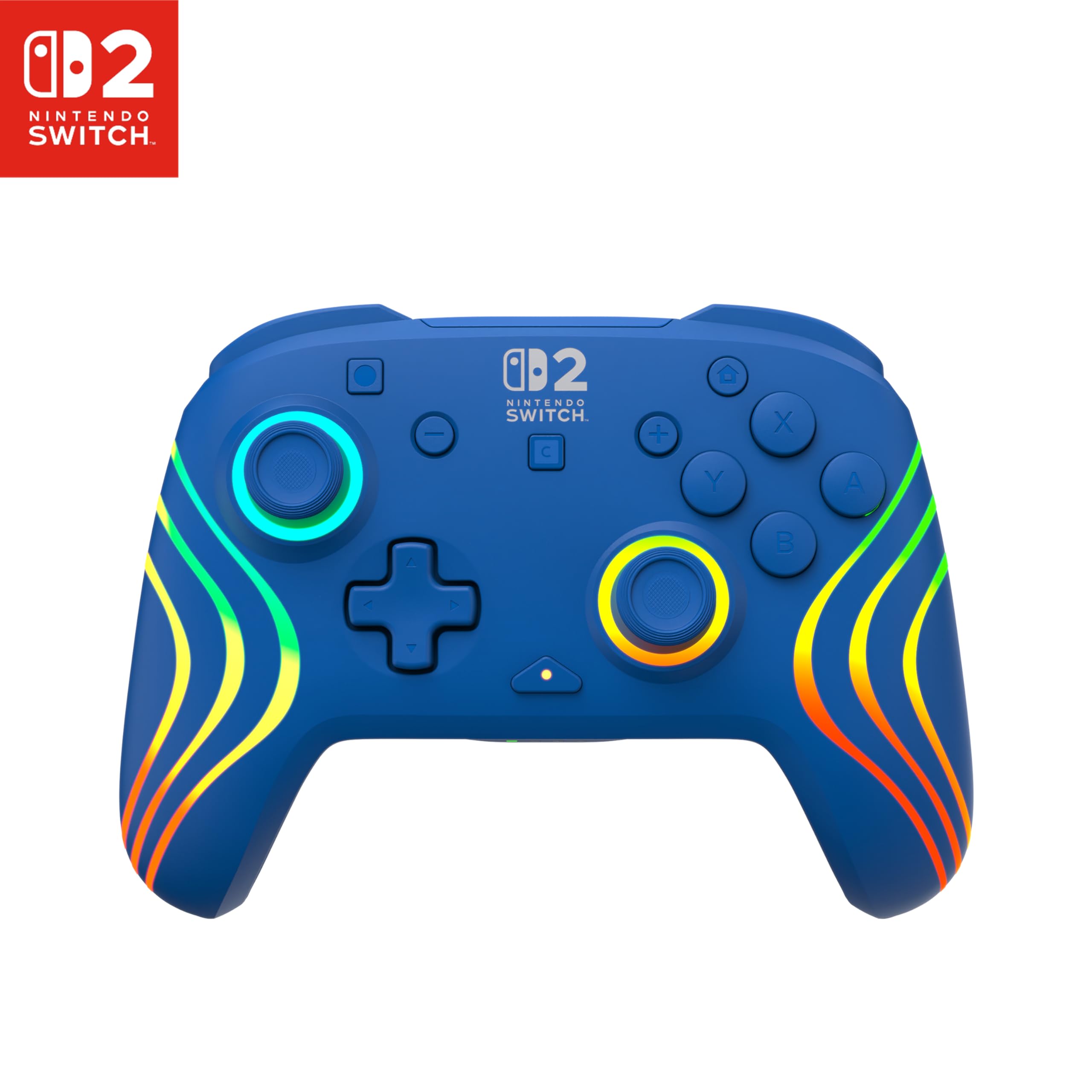 Turtle Beach Afterglow Wave Blau Kabelloser RGB-Gaming-Controller offiziell lizenziert für Nintendo Switch 2
