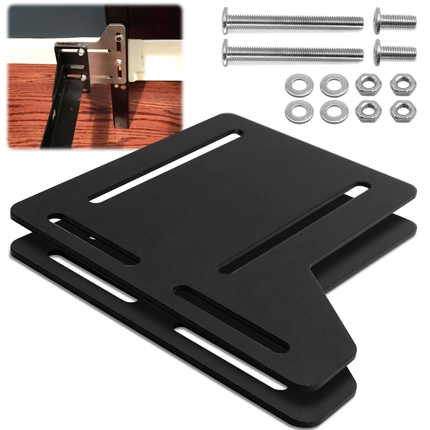 Photo 1 of 2Pcs Bed Frame Brackets Adapter for Headboard Extra Heavy Duty, Bed Adapter Conversion Plate, Queen Bed Frame Headboard Brackets Modification Plate