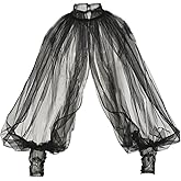 Women's Sexy Batwing Long Sleeves Sheer Shirt See Through Mock Neck Irregular Tops Front Back Split Shawl