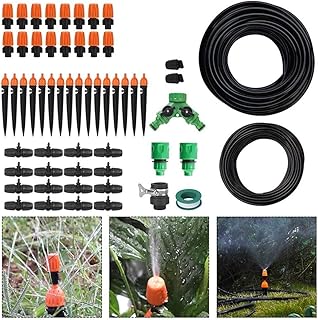MINGMIN-DZ Dauerhaft 10m X2 9 / 12mm 4 / 7mm Wasserschlauch 2-Kopf DIY Tropfbewässerungs Kit Einstellbare Düsen Gartenbewässerungssystem Gewächshäuser Sprinkler