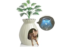 WOOFIGO Plant Litter Box - Smart Odor Removal Sterilization - Hidden Litter Box Furniture for Indoor, Extra Large Cat Litter Box for Big Cats&Multiple Cats, Includes Artificial Plants, Door Curtain, Scoop