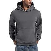 Eisctnd Men's Cotton Fleece Hoodie Pullover Long Sleeve Casual Fashion Hooded Sweatshirt with Kanga Pocket