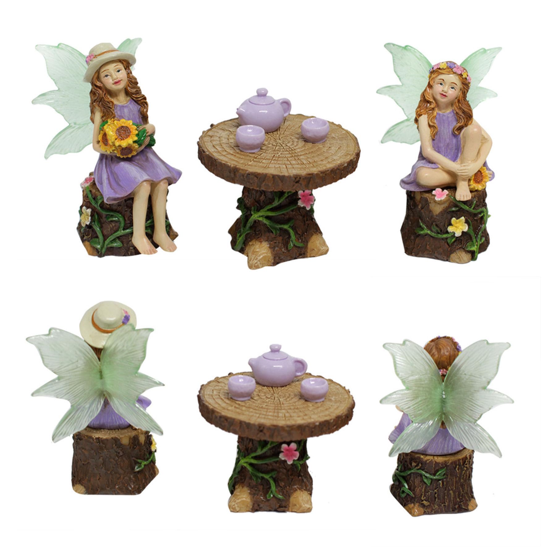 Umimiss 8PCS Fairy Garden Accessories - Vintage Resin Ornaments for Indoor & Outdoor Fairy Gardens