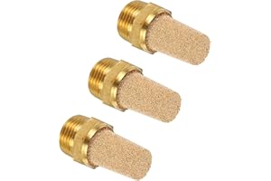 MECCANIXITY 3 pcs Pneumatic Exhaust Muffler, 3/8" NPT Male Sintered Bronze Muffler Air Line Fittings for Pneumatic Tool and I